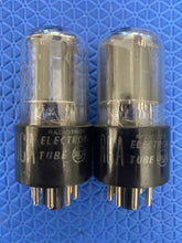 Load image into Gallery viewer, Matched Pair RCA 6SN7 6SN7GTB Vacuum Tubes Copper Support Rods Large D Getters