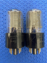 Load image into Gallery viewer, Matched Pair RCA 6SN7 6SN7GTB Vacuum Tubes Copper Support Rods Large D Getters