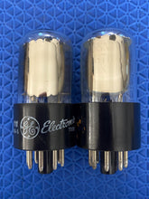 Load image into Gallery viewer, Matched Pair General Electric GE 6SN7 6SN7GTB Vacuum Tubes Valves Copper Support Rods NOS NIB