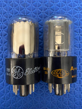 Load image into Gallery viewer, Matched Pair General Electric GE 6SN7 6SN7GTB Vacuum Tubes Valves Copper Support Rods NOS NIB