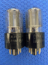 Load image into Gallery viewer, Matched Pair RCA 6SN7 6SN7GTB Vacuum Tubes Copper Support Rods Large D Getters