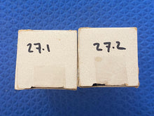 Load image into Gallery viewer, Matched Pair General Electric GE 6V6 6V6GT Vacuum Tubes Valves Copper Support Rods Black Plates Silver Tops Clear Bottles NOS NIB