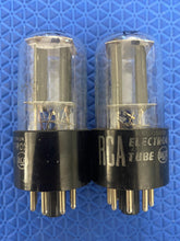 Load image into Gallery viewer, Matched Pair RCA 6SN7 6SN7GTB Vacuum Tubes Valves Copper Support Rods Large D Getters