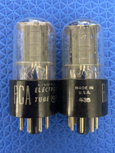 Load image into Gallery viewer, Matched Pair RCA 6SN7 6SN7GTB Vacuum Tubes Valves Copper Support Rods Large D Getters