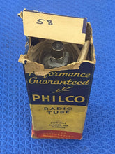 Load image into Gallery viewer, Philco Number / Type 58 #58 Vacuum Tube Valve NOS NIB