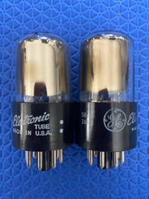 Load image into Gallery viewer, Matched Pair General Electric GE 6SN7 6SN7GTB Vacuum Tubes Valves Copper Support Rods