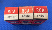 Load image into Gallery viewer, 3 RCA 6X5 6X5GT Vacuum Tubes Rectifiers NOS NIB Lot Of Three