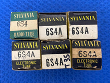 Load image into Gallery viewer, 6 Sylvania 6S4 6S4A Vacuum Tubes Valves NOS NIB Lot Of Six