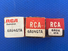 Load image into Gallery viewer, 3 RCA 6AU4 6AU4GTA Vacuum Tubes Valves NOS NIB Lot Of Three