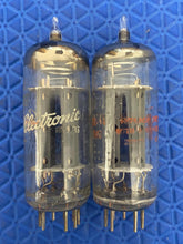 Load image into Gallery viewer, Matched Pair General Electric GE 6FQ7 / 6CG7 Vacuum Tubes Valves NOS NIB Copper Support Rods Top Filaments