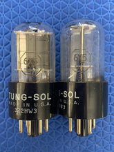 Load image into Gallery viewer, Matched Pair Tung-Sol 6X5 6X5GT Black Plate Vacuum Tubes Valves Rectifiers NOS NIB