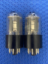 Load image into Gallery viewer, Matched Pair General Electric GE 6SN7 6SN7GTB Vacuum Tubes Copper Support Rods Top Filaments NOS NIB