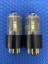 Load image into Gallery viewer, Matched Pair General Electric GE 6SN7 6SN7GTB Vacuum Tubes Copper Support Rods Top Filaments NOS NIB