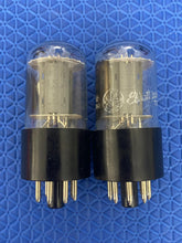 Load image into Gallery viewer, Matched Pair General Electric GE 6SN7 6SN7GTB Vacuum Tubes Copper Support Rods Top Filaments NOS NIB