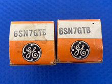 Load image into Gallery viewer, Matched Pair General Electric GE 6SN7 6SN7GTB Vacuum Tubes Copper Support Rods Top Filaments NOS NIB
