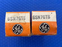 Load image into Gallery viewer, Matched Pair General Electric GE 6SN7 6SN7GTB Vacuum Tubes Copper Support Rods Top Filaments NOS NIB