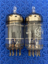 Load image into Gallery viewer, Matched Pair General Electric GE 12AU7 12AU7A ECC82 Vacuum Tubes Copper Support Rods