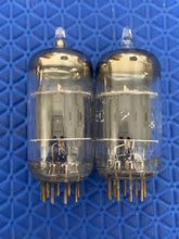 Load image into Gallery viewer, Matched Pair General Electric GE 12AU7 12AU7A ECC82 Vacuum Tubes Copper Support Rods
