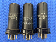 Load image into Gallery viewer, 3 US-Made 6AG7 VT-247 Vacuum Tubes Milspec Lot Of Three