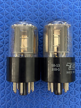 Load image into Gallery viewer, Matched Pair General Electric GE 6SN7 6SN7GTB Vacuum Tubes Copper Support Rods NOS-Testing