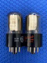Load image into Gallery viewer, Matched Pair General Electric GE 6SN7 6SN7GTB Vacuum Tubes Copper Support Rods NOS-Testing