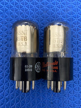 Load image into Gallery viewer, Matched Pair General Electric GE 6SN7 6SN7GTB Vacuum Tubes Copper Support Rods NOS-Testing