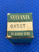 Load image into Gallery viewer, Sylvania 6X5 Vacuum Tube Rectifier Black Plate NOS NIB