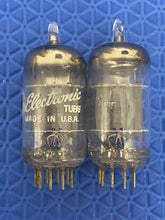 Load image into Gallery viewer, Matched Pair General Electric GE 12AU7 12AU7A ECC82 Vacuum Tubes Valves Copper Support Rods