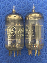 Load image into Gallery viewer, Matched Pair General Electric GE 12AU7 12AU7A ECC82 Vacuum Tubes Copper Support Rods NOS NIB