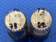 Load image into Gallery viewer, Matched Pair General Electric GE 6SN7 6SN7GTB Vacuum Tubes Copper Support Rods Top Filaments NOS NIB