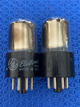 Load image into Gallery viewer, Matched Pair General Electric GE 6SN7 6SN7GTB Vacuum Tubes Copper Support Rods NOS-Testing