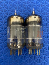 Load image into Gallery viewer, Matched Pair General Electric GE 12AU7 12AU7A ECC82 Vacuum Tubes Copper Support Rods