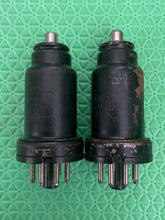 Load image into Gallery viewer, Matched Pair RCA-Cunningham 6K7 Vacuum Tubes Engraved Bottles NOS-Testing