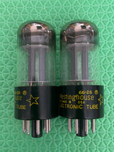 Load image into Gallery viewer, Matched Pair Westinghouse 6SN7 6SN7GTB Vacuum Tubes Valves Black Plate