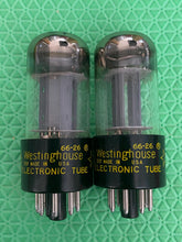 Load image into Gallery viewer, Matched Pair Westinghouse 6SN7 6SN7GTB Vacuum Tubes Valves Black Plate