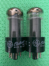 Load image into Gallery viewer, Matched Pair General Electric GE 6K6 6K6GT Black Plate Vacuum Tubes