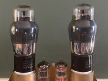 Load image into Gallery viewer, Matched Pair RCA Victor 6K6 6K6G Vacuum Tubes Gray And Silver Bottles ST Shoulder Style