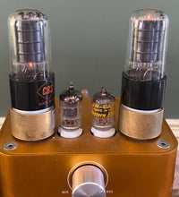 Load image into Gallery viewer, Matched Pair CBS-Hytron 6V6 6V6GT Black Plate Clear Bottle Vacuum Tubes