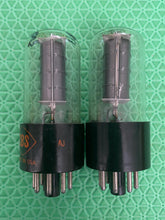 Load image into Gallery viewer, Matched Pair CBS-Hytron 6V6 6V6GT Black Plate Clear Bottle Vacuum Tubes