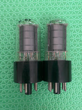 Load image into Gallery viewer, Matched Pair CBS-Hytron 6V6 6V6GT Black Plate Clear Bottle Vacuum Tubes