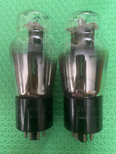 Load image into Gallery viewer, Matched Pair Sylvania 6F6 6F6G Vacuum Tubes Black Plates Clear Shoulder / ST Bottles