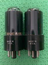 Load image into Gallery viewer, Matched Pair GM-Labeled National Union NU 6V6 6V6G 6V6GT Black Glass Vacuum Tubes NOS-Testing