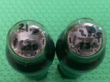 Load image into Gallery viewer, Matched Pair RCA Victor 6K6 6K6G Vacuum Tubes Gray And Silver Bottles ST Shoulder Style
