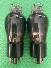 Load image into Gallery viewer, Matched Pair Tung-Sol Wizard National Union NU 6K6 6K6G Vacuum Tubes Black And Silver Bottles ST Shoulder Style NOS-Testing