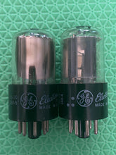 Load image into Gallery viewer, Matched Pair General Electric GE 6SN7 6SN7GTB Vacuum Tubes Copper Support Rods