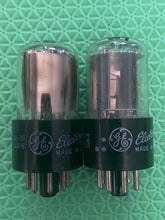 Load image into Gallery viewer, Matched Pair General Electric GE 6SN7 6SN7GTB Vacuum Tubes Copper Support Rods