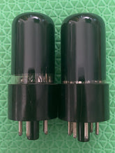 Load image into Gallery viewer, Matched Pair National Union NU 6V6 6V6GT Black Glass Vacuum Tubes NOS-Testing