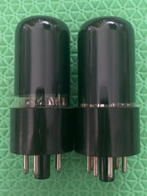 Load image into Gallery viewer, Matched Pair National Union NU 6V6 6V6GT Black Glass Vacuum Tubes NOS-Testing
