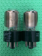 Load image into Gallery viewer, Matched Pair General Electric GE 6SN7 6SN7GTA Vacuum Tubes Copper Support Rods NOS-Testing