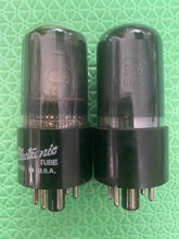 Load image into Gallery viewer, Matched Pair General Electric GE 6K6 6K6GT Vacuum Tubes Black Glass NOS-Testing